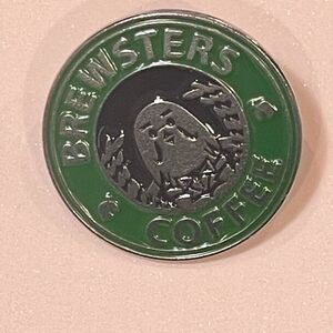 Brewsters Coffee Animal Crossing Round Metal Enamel Pin Nintendo Gamer Collector